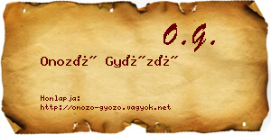 Onozó Győző névjegykártya
